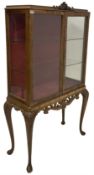 Mid-20th century walnut display cabinet