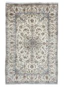 Persian Kashan ivory ground rug