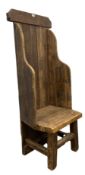 Reclaimed waxed pine high back boarded chair