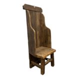 Reclaimed waxed pine high back boarded chair