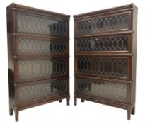 Globe Wernicke - pair of four sectioned bookcases