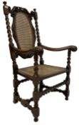 19th century walnut carver armchair