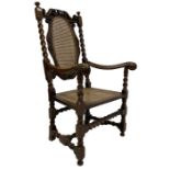 19th century walnut carver armchair