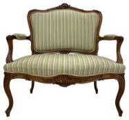 Late 20th century French walnut settee