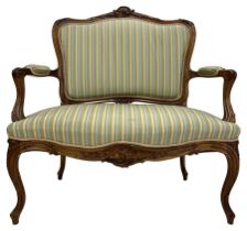 Late 20th century French walnut settee
