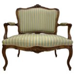 Late 20th century French walnut settee