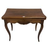 19th century French walnut card table