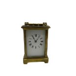 Late 19th century French carriage clock with a timepiece movement and replacement lever platform esc