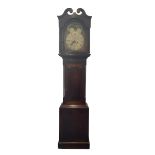 Mid Victorian 8-day mahogany longcase clock with a painted dial and moon phase disc to the break arc