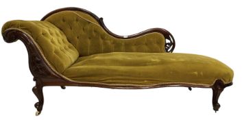 Victorian buttoned back chaise lounge