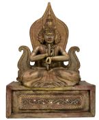 Hindu style gilt seated statue of Shiva