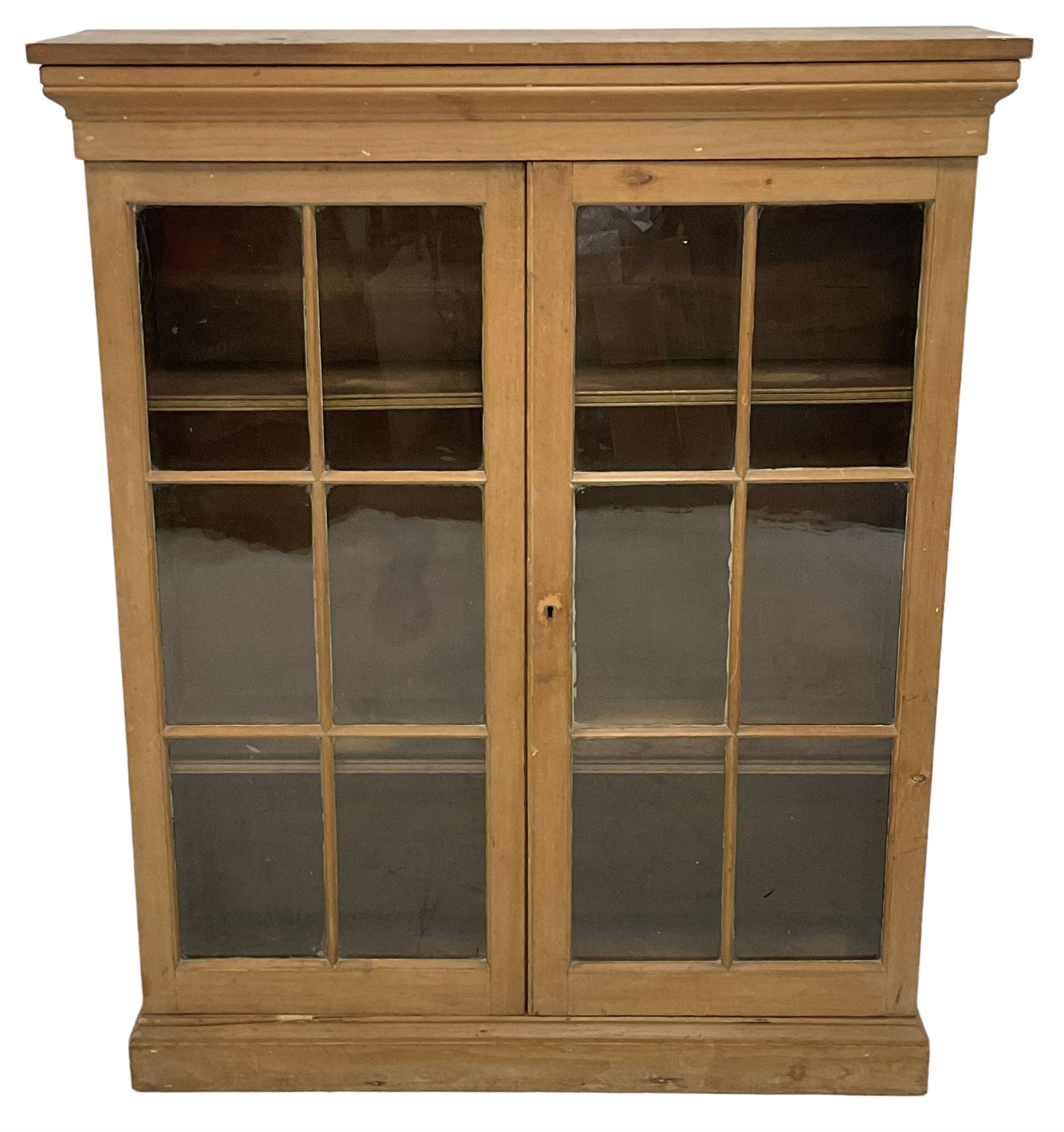 19th century and later pine display cabinet