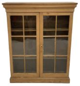 19th century and later pine display cabinet