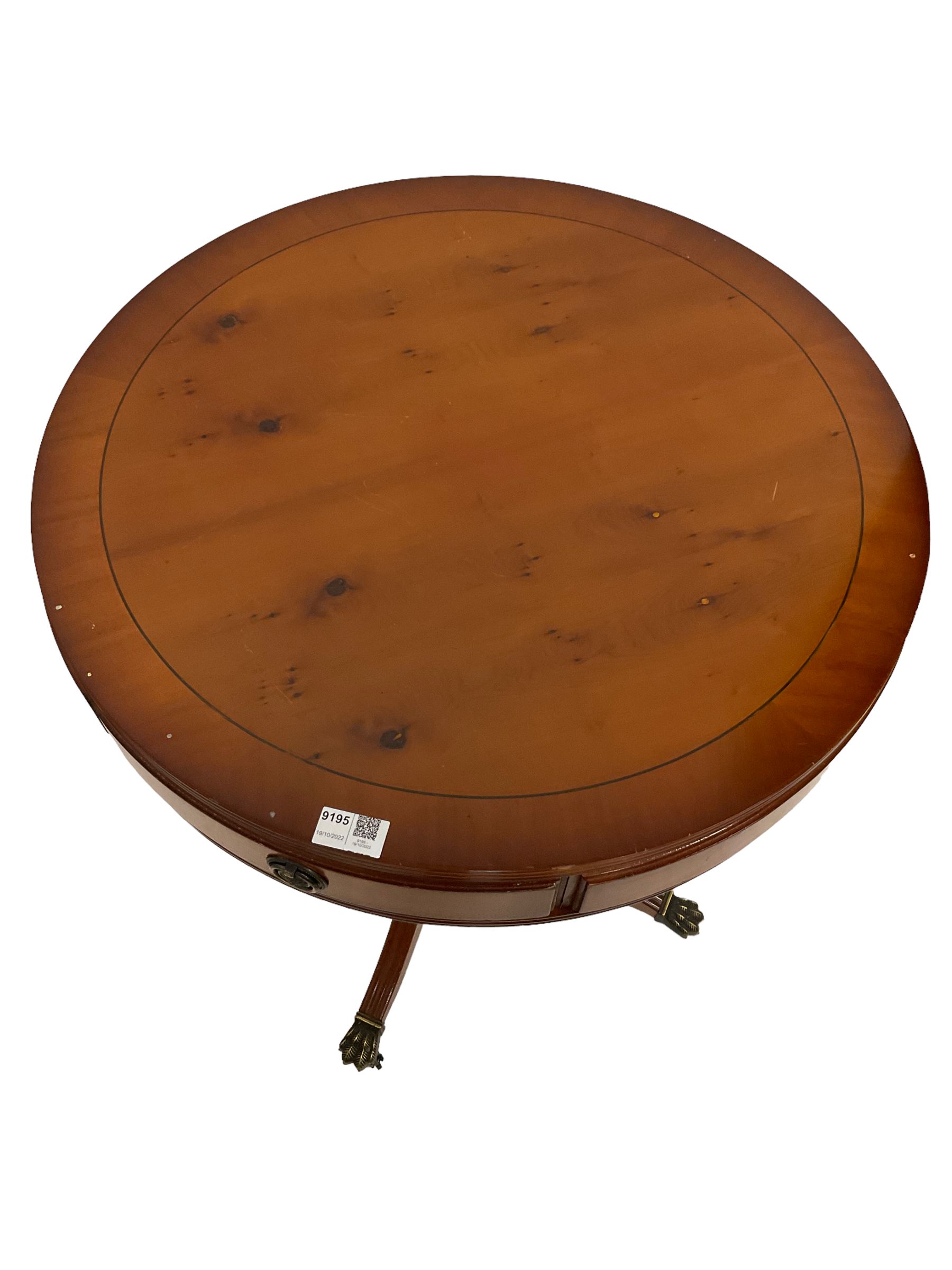 Yew wood drum table - Image 2 of 2