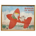 After Laurent de Brunhoff (French 1925-): 'Barbar en Avion'