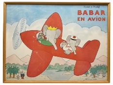 After Laurent de Brunhoff (French 1925-): 'Barbar en Avion'
