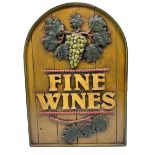 Fine wines relief wall plaque H61cm