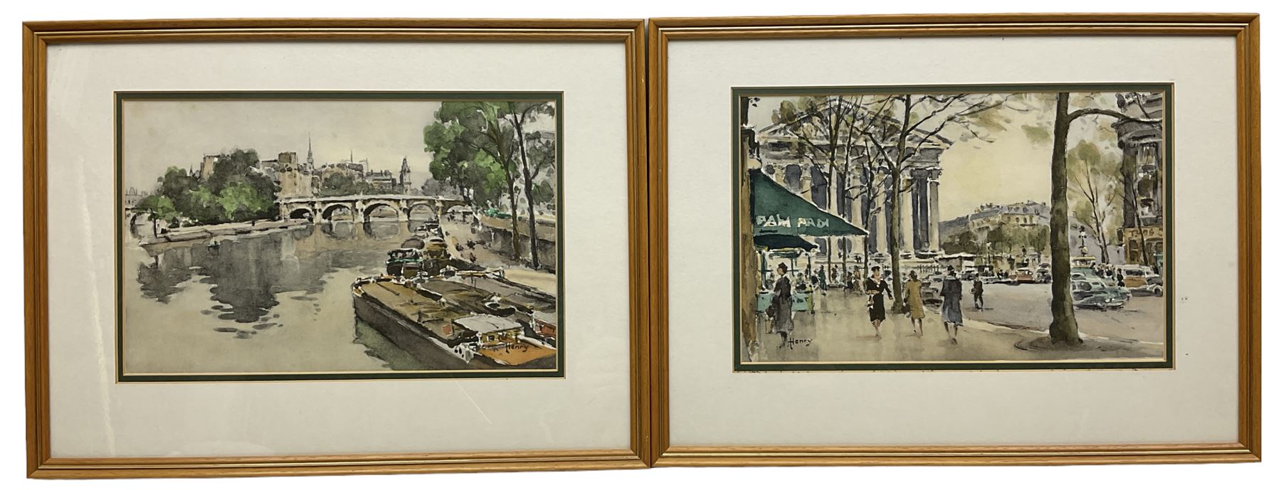 Henry (French 20th century): Parisian Landscape and Street Scene