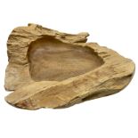 Carved wooden bowl of natural form