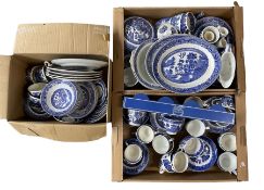 Quantity of willow pattern including Ironstone