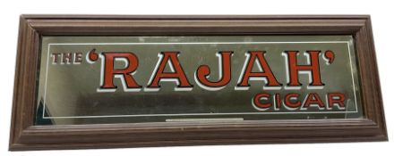 'The Rajah Cigar' vintage framed advertising mirror 25cm x 68cm