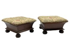 Pair early to mid-19th century mahogany footstools