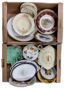 Quantity of porcelain tureens and plates including Royal Worcester