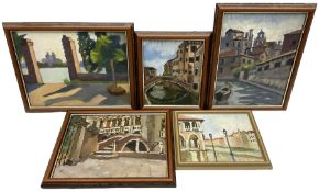 Italian School (20th century): Venetian Canals and Architectural Scenes