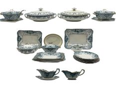 Ford & Sons late Victorian Argyle pattern blue and white dinner service and other items