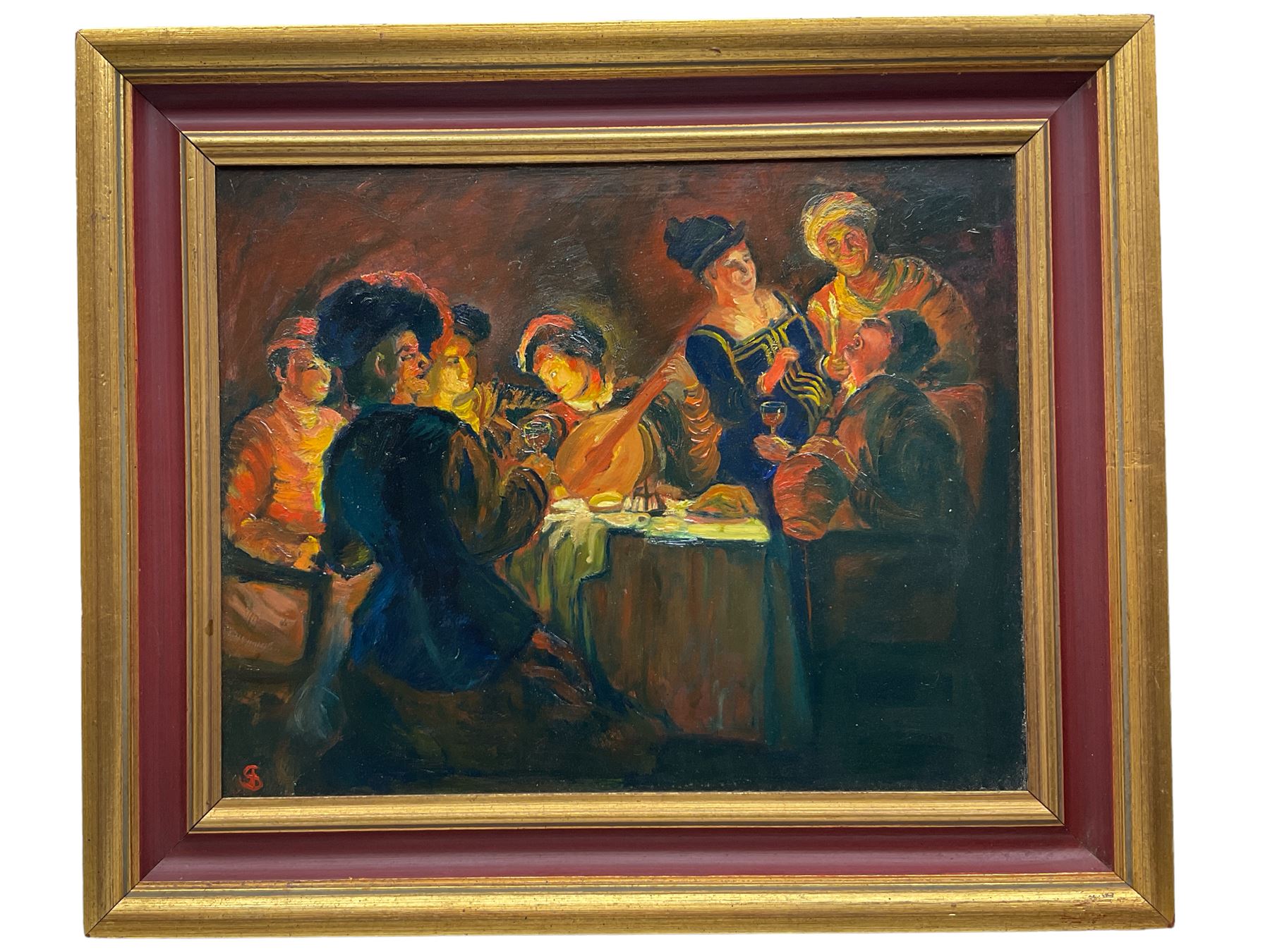 Continental School (20th century): Dinner Party with Lute Player