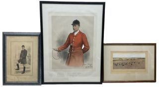 York and Ainsty Hunt interest: Lithograph with hand colouring of Edward Lycett Green (1860-1940) ins