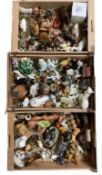 Large quantity of porcelain animal figurines including Beswick and Leonardo collection etc in three