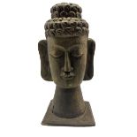 Carved wooden Buddha head H44cm