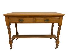 Edwardian satin walnut side table