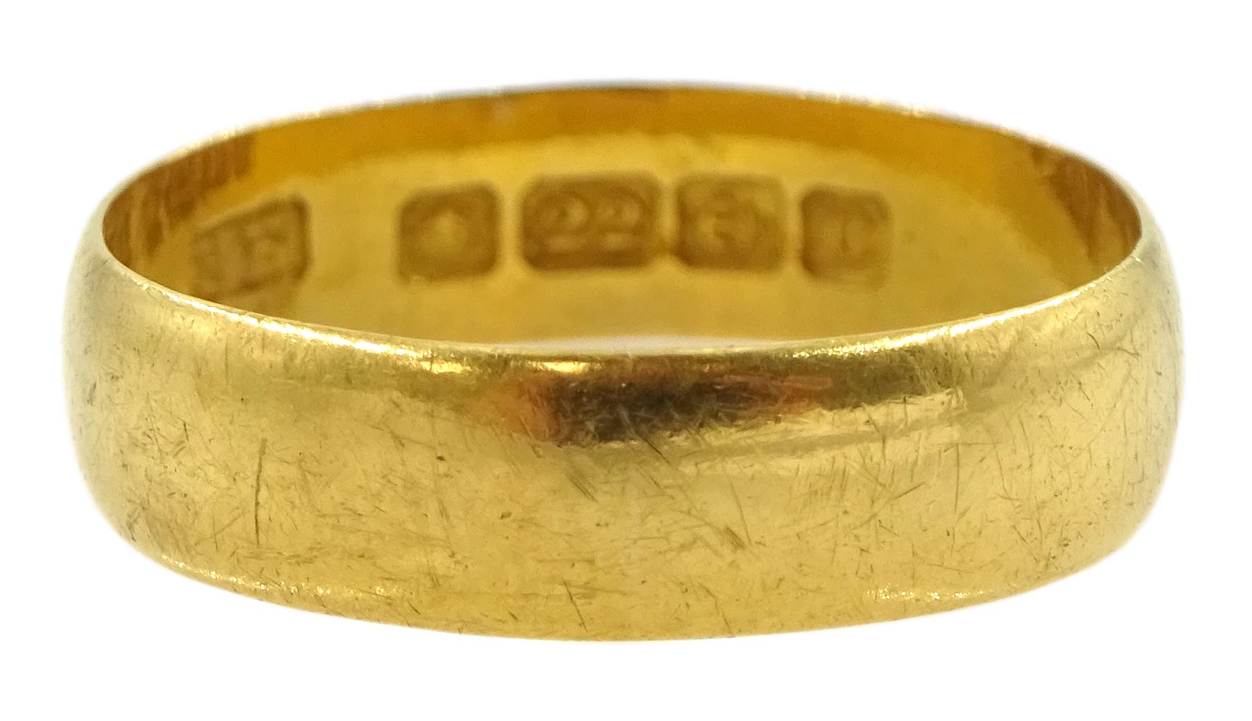 Edwardian 22ct gold wedding band