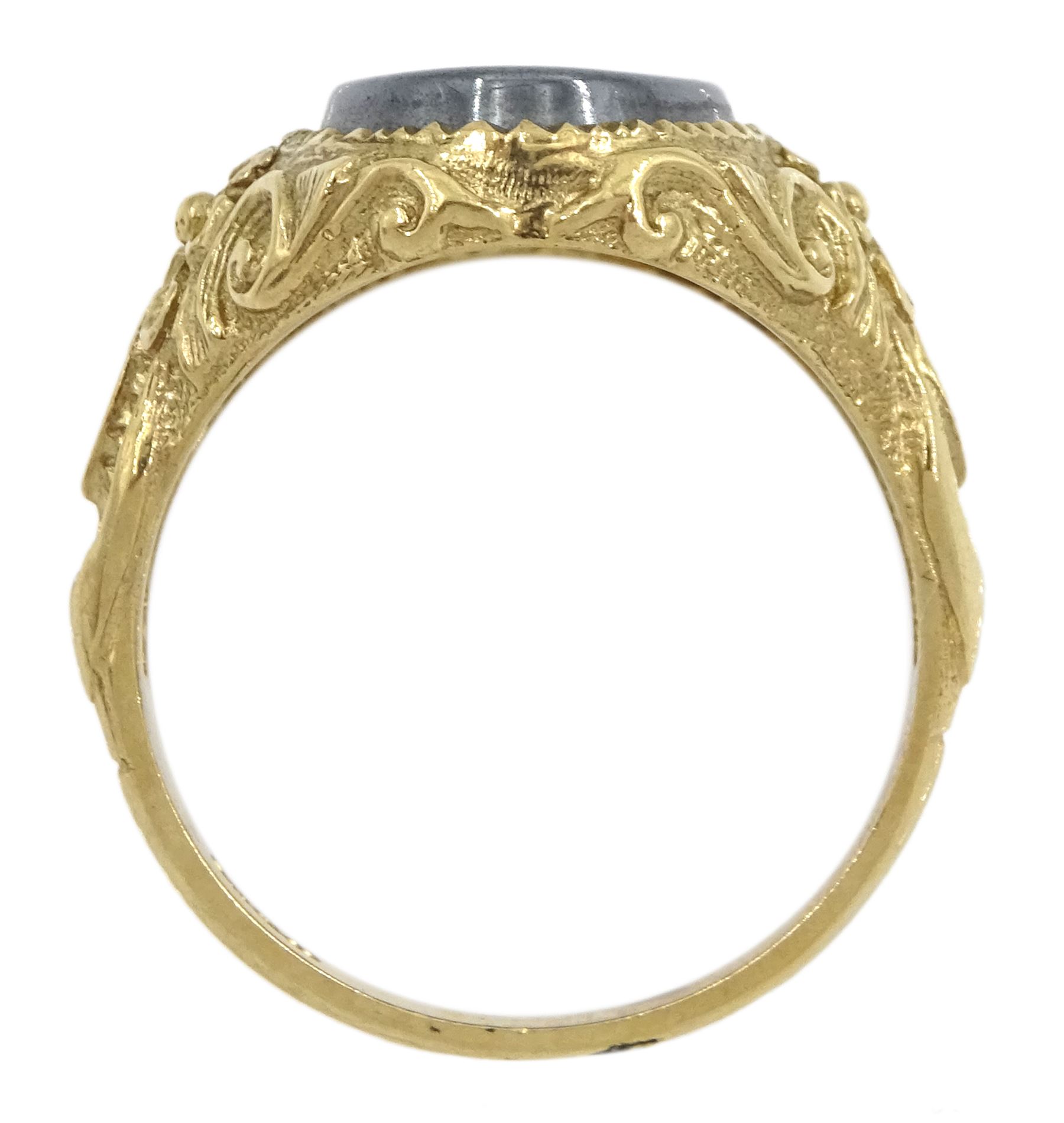 9ct gold hematite intaglio ring - Image 4 of 7