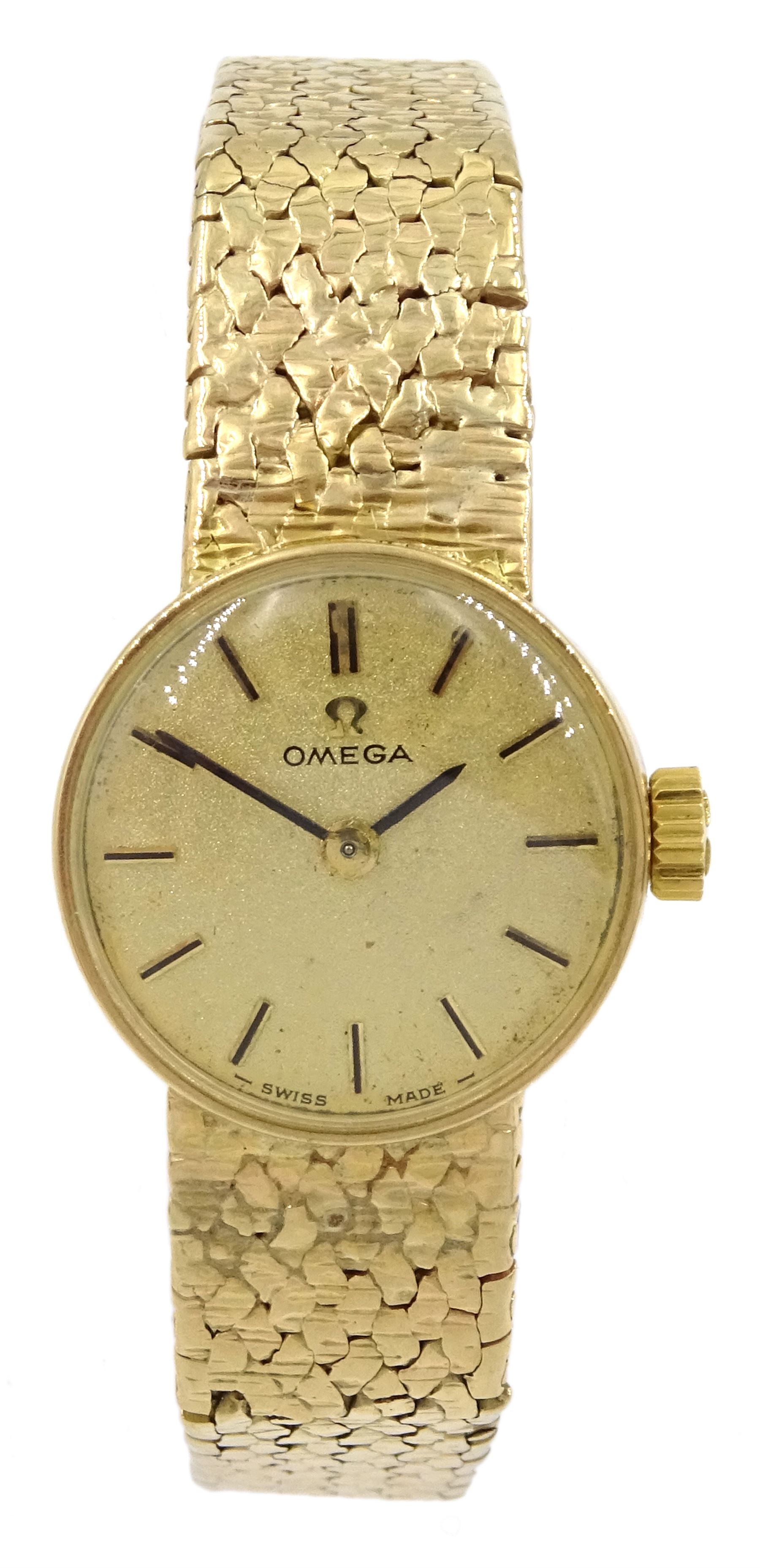 Omega 9ct gold ladies manual wind wristwatch