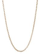 9ct rose gold cable link necklace