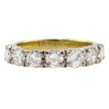 18ct gold seven stone round brilliant cut diamond half eternity ring