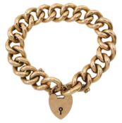 Early 20th century 9ct rose gold curb link bracelet