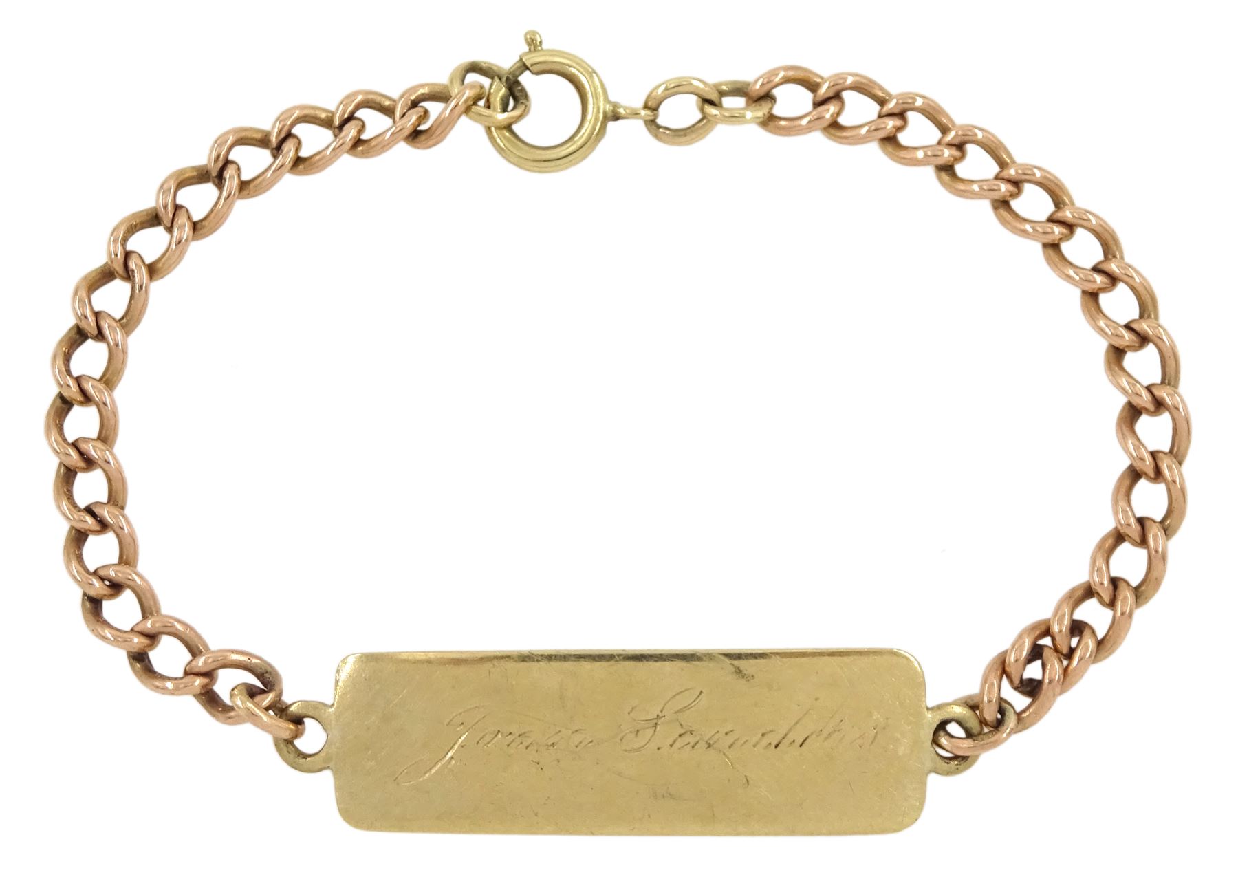 9ct gold identity bracelet