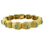 18ct gold turquoise bracelet
