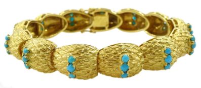 18ct gold turquoise bracelet