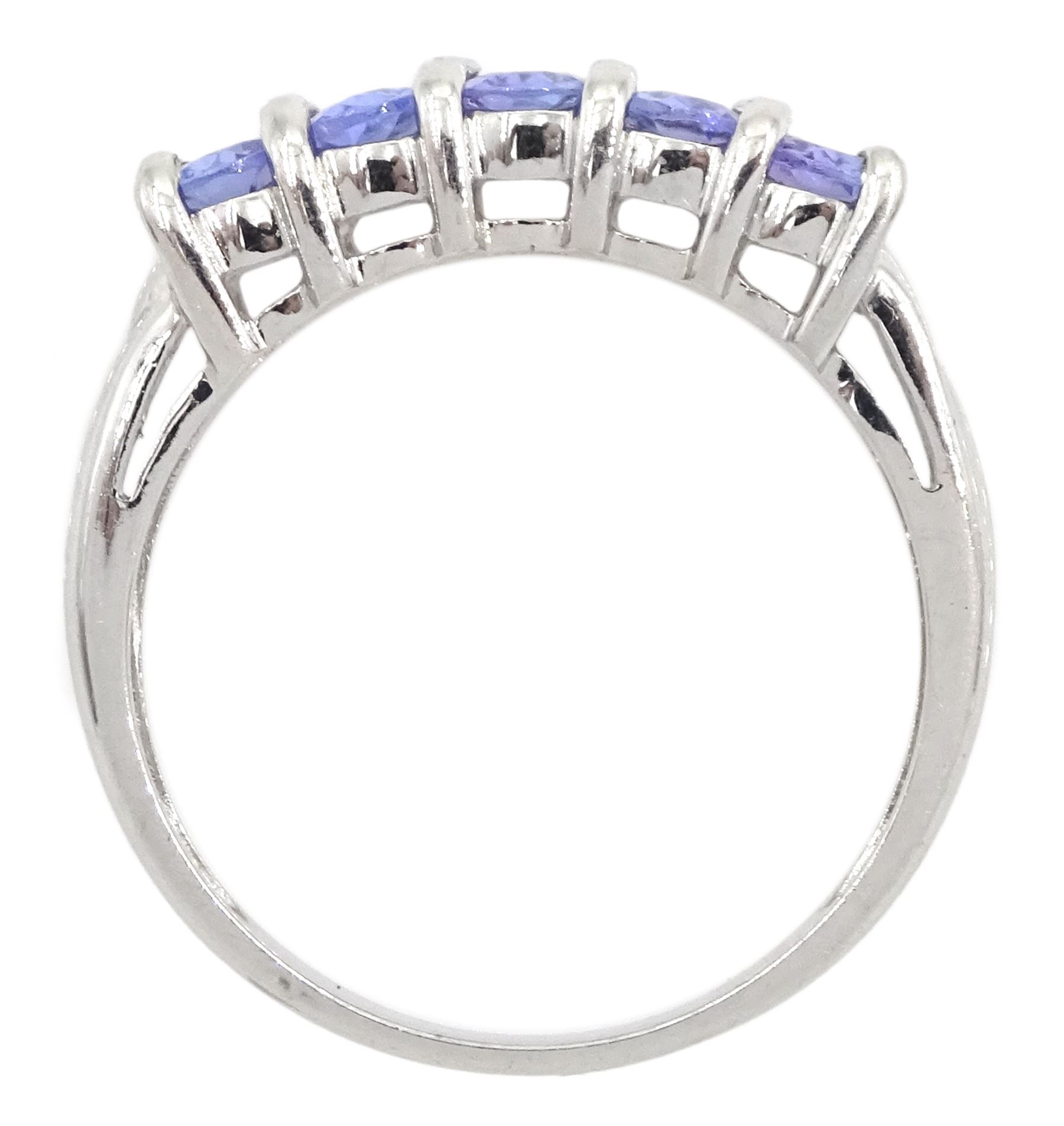 9ct white gold five stone oval tanzanite ring - Image 4 of 4