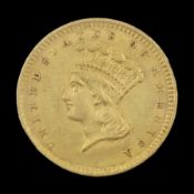 United States of America 1856 gold one dollar coin