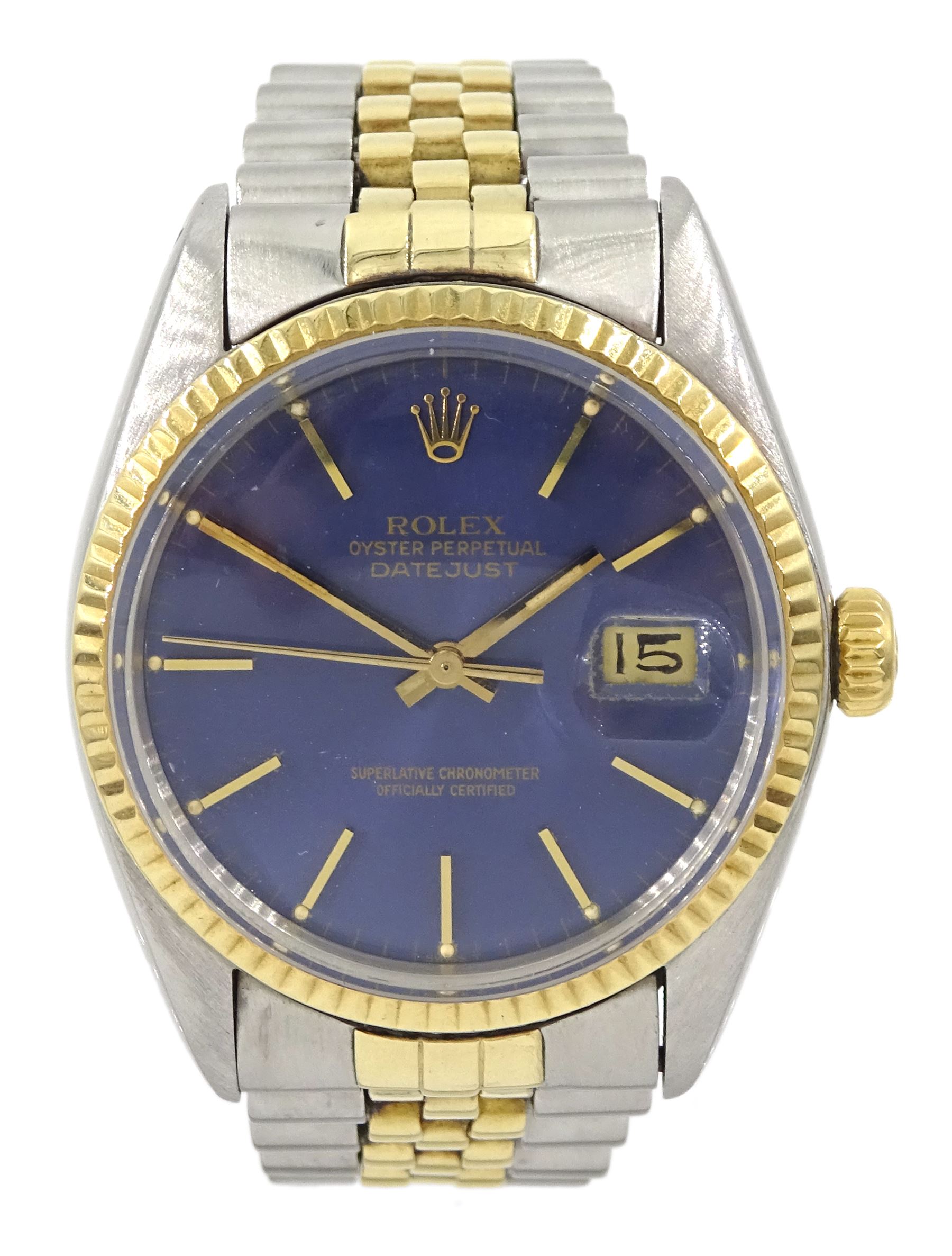 Rolex Oyster Perpetual Datejust gentleman's stainless steel and gold automatic wristwatch