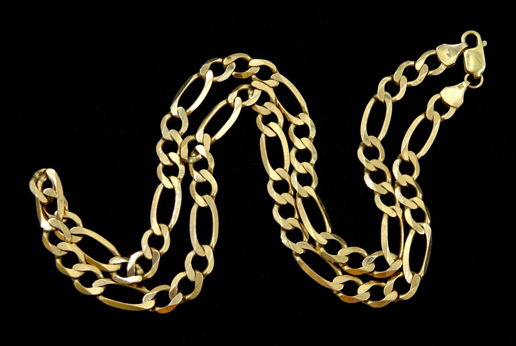 9ct gold Figaro link necklace - Image 2 of 2