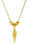 Middle Eastern 21ct gold pendant necklace