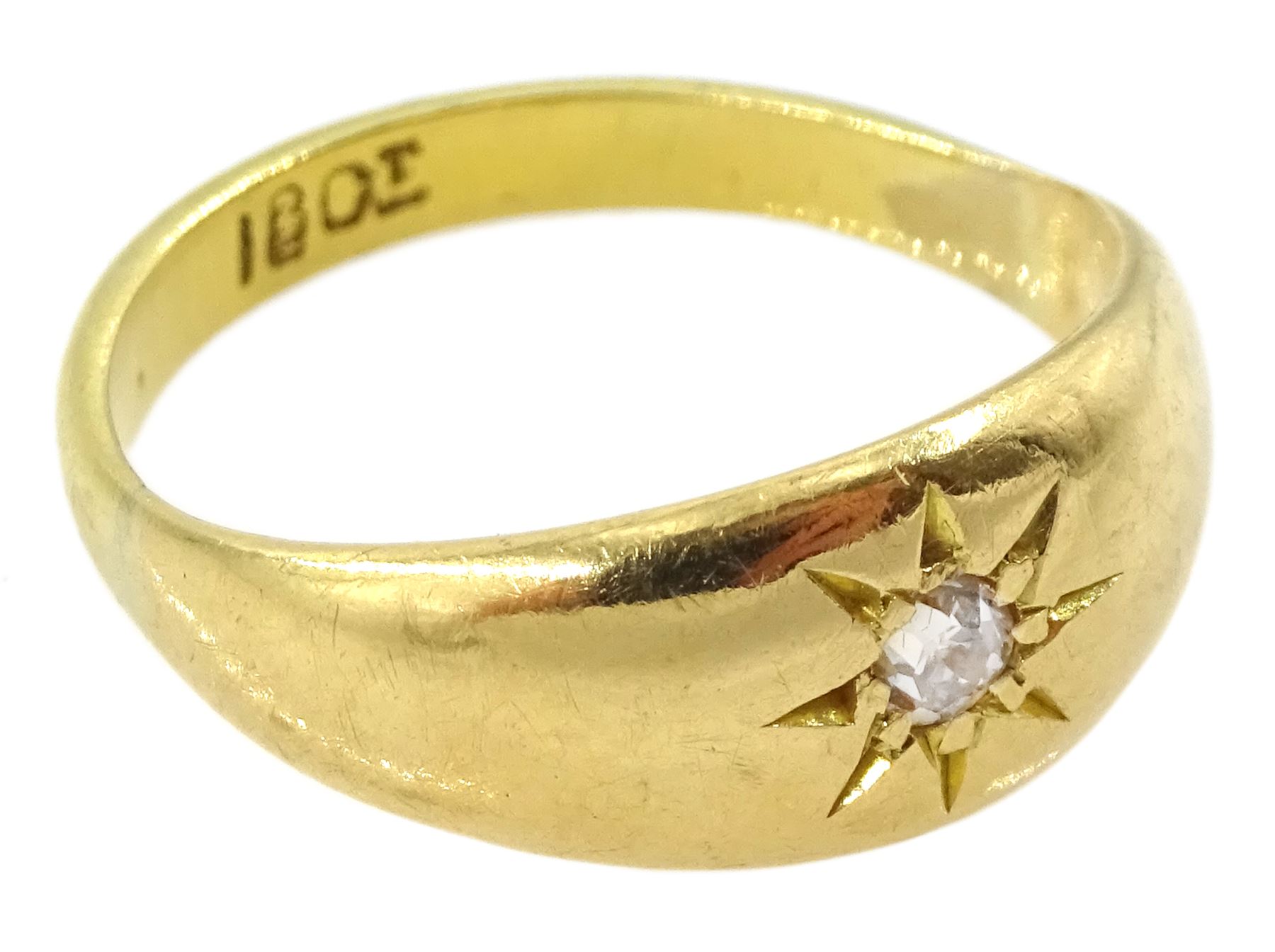 Victorian gold gypsy set single stone old cut diamond ring - Image 3 of 4