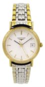 Longines Presence ladies stainless steel and gold-plated quartz wristwatch